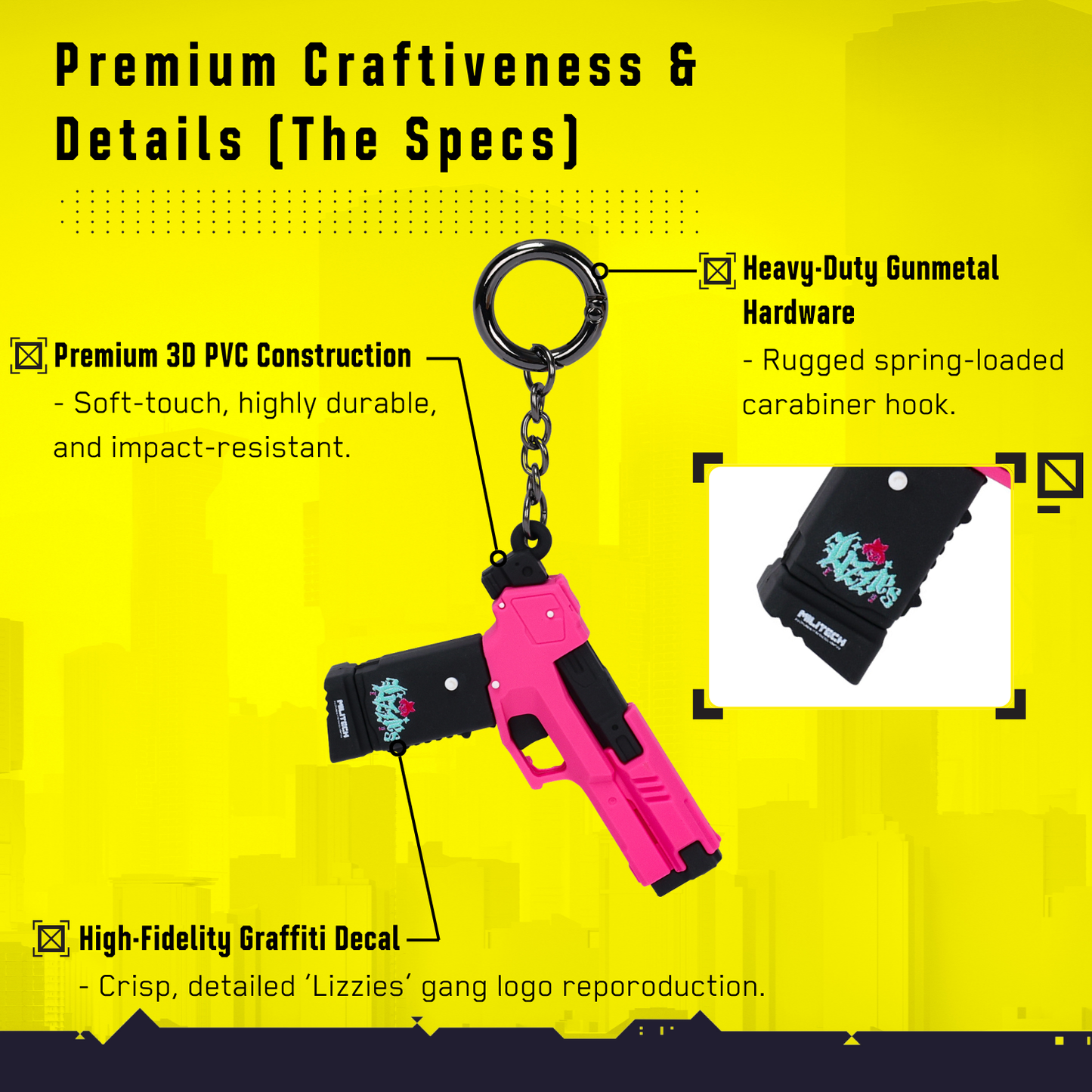 Cyberpunk 3D Weapon Keychains by Zing Pop Shop – Choose Your Loadout