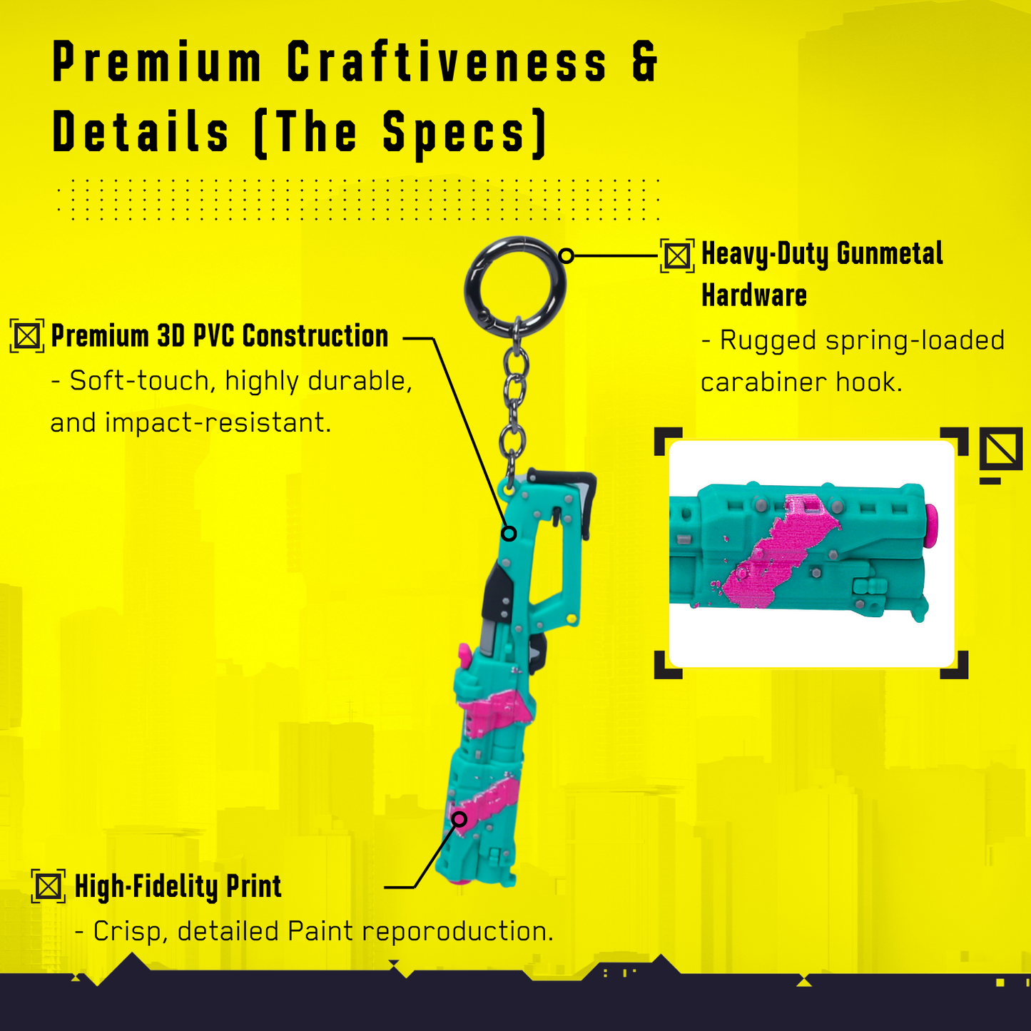 Cyberpunk 3D Weapon Keychains by Zing Pop Shop – Choose Your Loadout