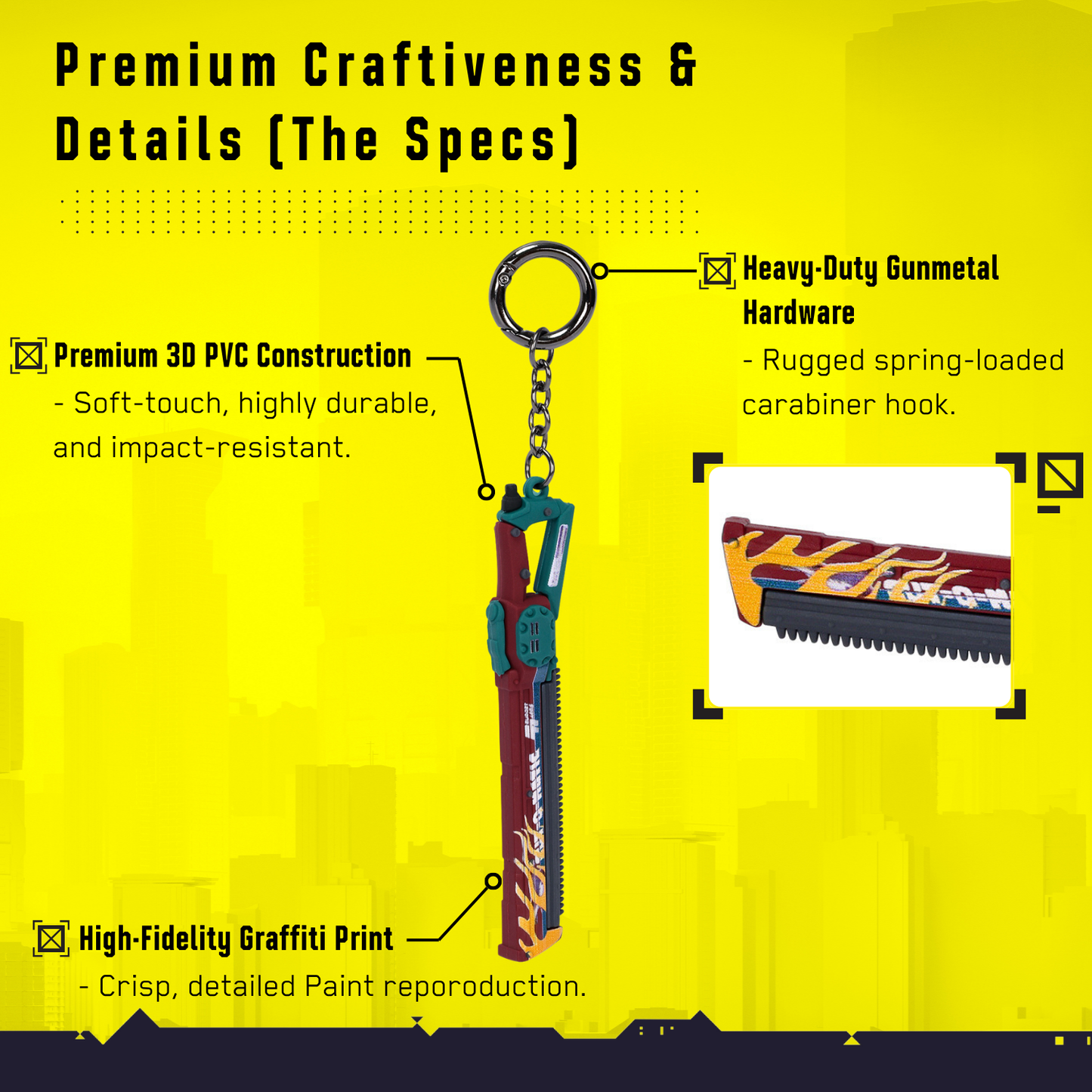 Cyberpunk 3D Weapon Keychains by Zing Pop Shop – Choose Your Loadout
