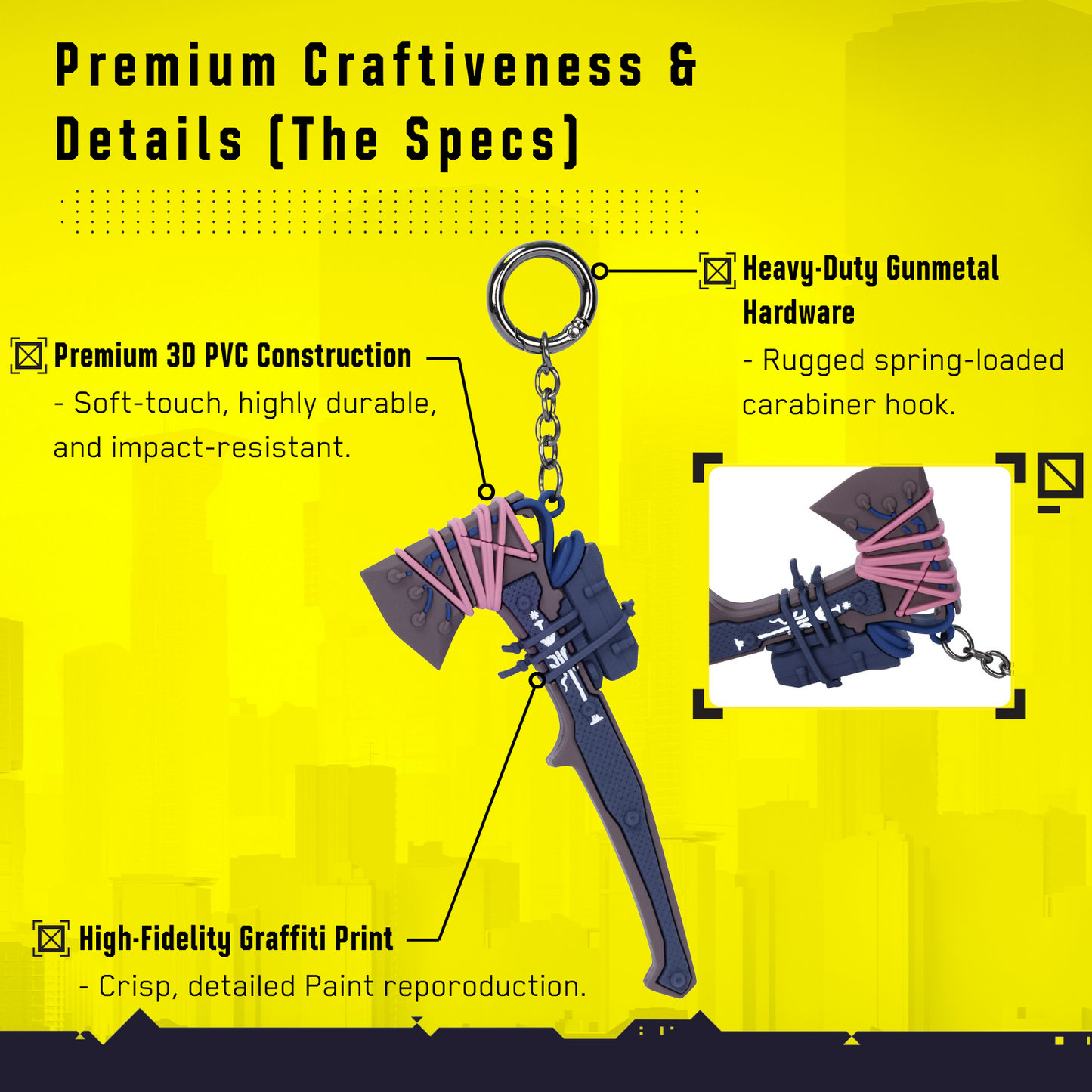 Cyberpunk 3D Weapon Keychains by Zing Pop Shop – Choose Your Loadout